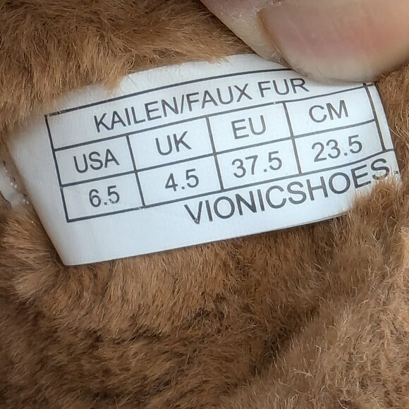 Vionic Women's Kailen‎ Faux Fur Tan Brown Sherpa Mules Slip-On Size 6.5 - Picture 10 of 10